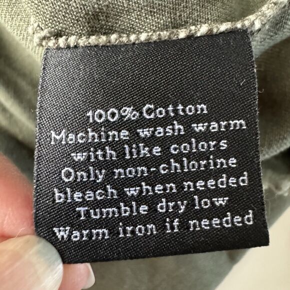 Rock & Republic Olive Green Short Sleeve Snap Button Crop Jacket Embroidered L - Picture 8 of 11